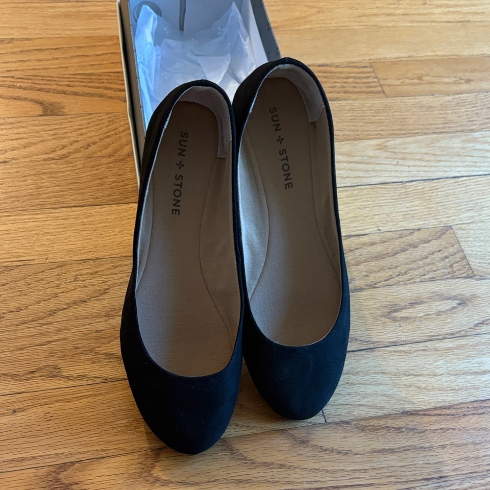 Sun + Stone Elegant Black Women's Flats